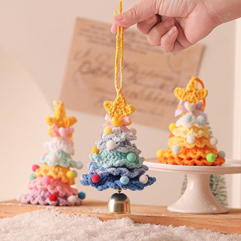 Wholesale  Wool Crochet Christmas Tree Ornaments Decoration Car Pendants
